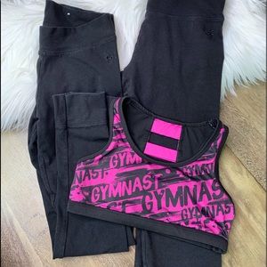 Justice “Gymnast” Athletic Bra & Leggings (2)